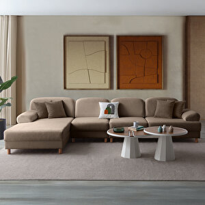 Eymense Aries Yataklı Sandıklı Piyonlu Köşe Takımı Kahverengi Sol Köşe