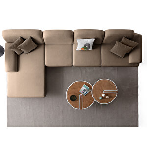 Eymense Aries Yataklı Sandıklı Piyonlu Köşe Takımı Kahverengi Sol Köşe