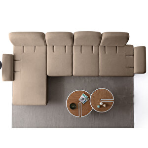 Eymense Aries Yataklı Sandıklı Piyonlu Köşe Takımı Kahverengi Sol Köşe