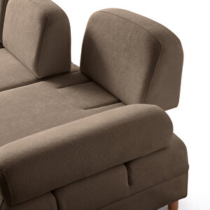 Eymense Aries Yataklı Sandıklı Piyonlu Köşe Takımı Kahverengi Sol Köşe