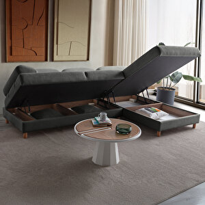 Aries Yataklı Sandıklı Köşe Takımı Antrasit Sağ Köşe Antrasit