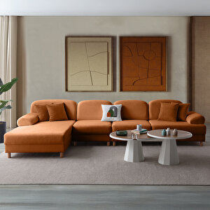 Eymense Aries Yataklı Sandıklı Piyonlu Köşe Takımı Turuncu Sol Köşe