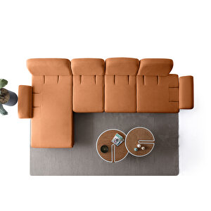 Eymense Aries Yataklı Sandıklı Piyonlu Köşe Takımı Turuncu Sol Köşe