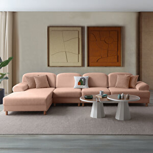 Eymense Aries Yataklı Sandıklı Piyonlu Köşe Takımı Pembe Sol Köşe