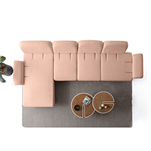 Eymense Aries Yataklı Sandıklı Piyonlu Köşe Takımı Pembe Sol Köşe