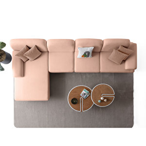 Eymense Aries Yataklı Sandıklı Piyonlu Köşe Takımı Pembe Sol Köşe