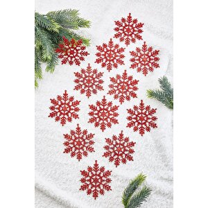 Yılbaşı Çam Ağacı Süsü Simli Kar Tanesi 12li