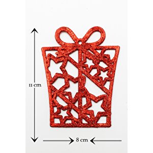 3lü Hediye Paketi Gold-gümüş-kırmızı Yılbaşı Çam Ağacı Süsü 11*8cm