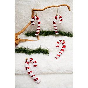 4lü 15 Cm Luxury Xl Şeker Kamışı Yılbaşı Çam Ağacı Süsü