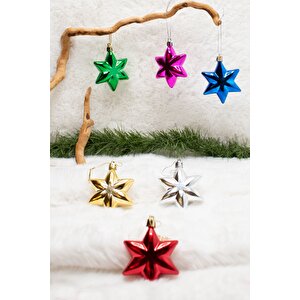 Çam Ağacı Süsü 6lı Renkli Cici Yıldız Starmie