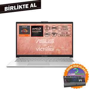 Vivobook Go 15 Amd Ryzen 5 7520u 8gb 1tb Ssd 15.6" Fhd Fdos + Gaming Klavye E1504fa-bq1741 011