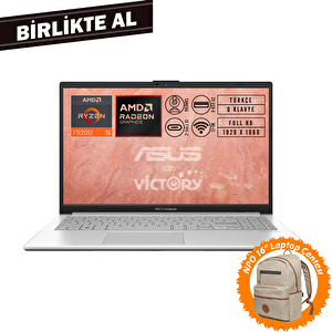Vivobook Go 15 Amd Ryzen 5 7520u 8gb 1tb Ssd 15.6" W11p + Çanta E1504fa-bq1741 018