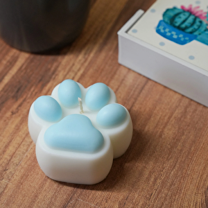 Lavanta Kokulu Mavi Pati Figürlü Soya Mumu - Rahatlatıcı Dekoratif Mum