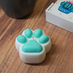 Çam Kokulu Yeşil Pati Figürlü Soya Mumu - Doğal Ve Dekoratif Soya Mumu