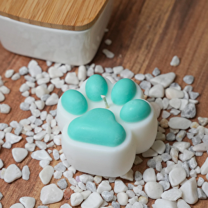 Çam Kokulu Yeşil Pati Figürlü Soya Mumu - Doğal Ve Dekoratif Soya Mumu