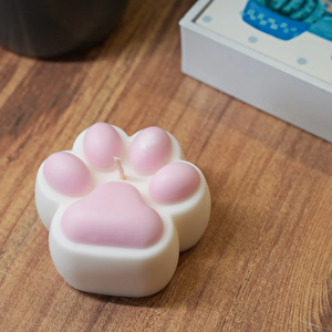 Japon Kiraz Çiçeği Kokulu Pembe Pati Figürlü Soya Mumu - Dekoratif Kokulu Mum