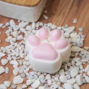 Japon Kiraz Çiçeği Kokulu Pembe Pati Figürlü Soya Mumu - Dekoratif Kokulu Mum