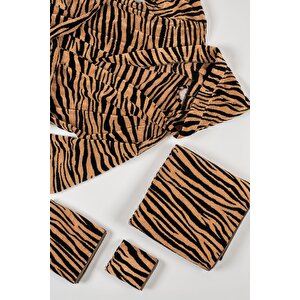 | Tiger | %100 Pamuk Kadife Misafir Havlusu Kahveregi