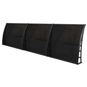 Lupin Kapı Pencere Üstü Pratik Sundurma 105x360 - Siyah