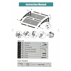 Kapı Pencere Üstü Pratik Sundurma 200 X 80 Şeffaf