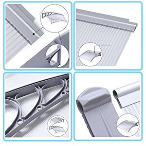 Kapı Pencere Üstü Pratik Sundurma 120 X 100 Cm Gri