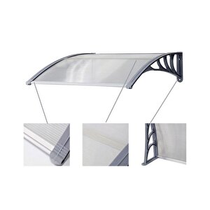 Kapı Pencere Üstü Pratik Sundurma 120 X 100 Cm Gri