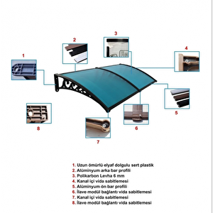 Pratik Sundurma Kapı Pencere Üstü 100x120 Cm Gri