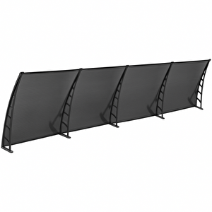 Crocus Kapı Pencere Üstü Pratik Sundurma 80x480 – Siyah