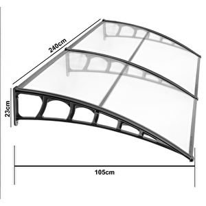 Lupin Kapı Pencere Üstü Pratik Sundurma 105x240 - Siyah