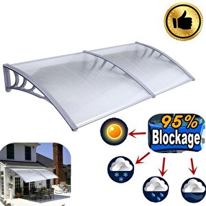 Kapı Pencere Üstü Pratik Sundurma 240 X 80 Cm Gri