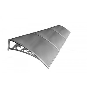 Pratik Sundurma Kapı Pencere Üstü 100x450 Cm Gri 6 Mm Levhalı