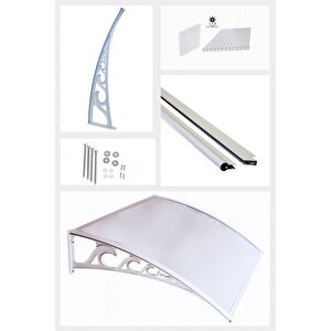 Pratik Sundurma Kapı Pencere Üstü 100x450 Cm Gri 6 Mm Levhalı