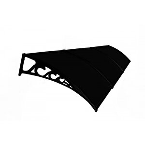 Pratik Sundurma Kapı Pencere Üstü 100x450 Cm Siyah 6 Mm Levhalı