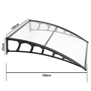 Lupin Kapı Pencere Üstü Pratik Sundurma 105x120 - Siyah