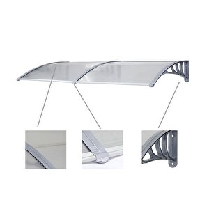 Kapı Pencere Üstü Pratik Sundurma 300 X 100 Cm Gri