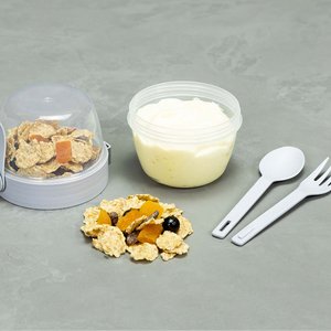 Yoğurt Kabı Taşınabilir Kahvaltı Ve Ara Öğün Kabı – Küçük / Orta / Büyük, Gri, Küçük Gri