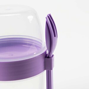 Yoğurt Kabı Taşınabilir Kahvaltı Ve Ara Öğün Kabı – Küçük / Orta / Büyük, Lila, Büyük L