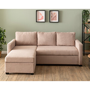 Pafu Kado Yataklı Köşe Koltuk Takımı - Bohem Vizon