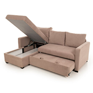 Pafu Kado Yataklı Köşe Koltuk Takımı - Bohem Vizon