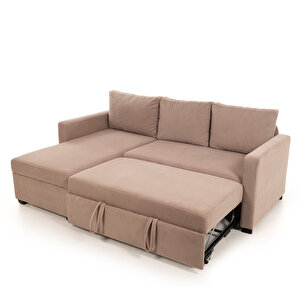 Pafu Kado Yataklı Köşe Koltuk Takımı - Bohem Vizon