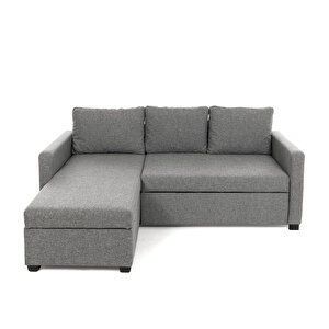 Pafu Kado Yataklı Köşe Koltuk Takımı - Açık Gri Keten