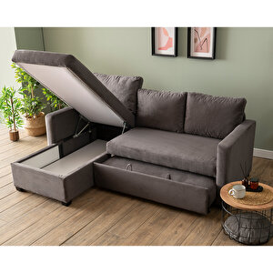 Kado Yataklı Köşe Koltuk Takımı  - Soho Gri