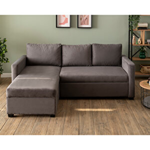 Pafu Kado Yataklı Köşe Koltuk Takımı  - Soho Gri