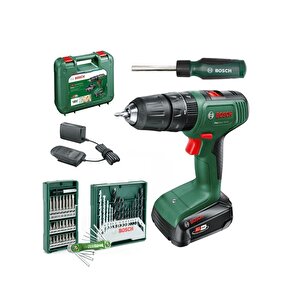 18v-40 Akülü Vidalama (tek) Batarya 2 Ah, 41 Parça Allen Takımı Ve Tornavida