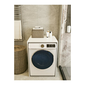 Çamaşır Makinesi Dolabı Parlak Beyaz Modern Banyo Dolabı Alt