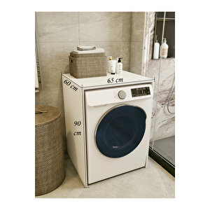 Çamaşır Makinesi Dolabı Parlak Beyaz Modern Banyo Dolabı Alt