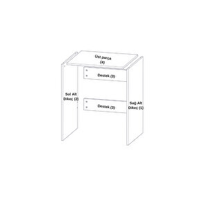 Çamaşır Makinesi Dolabı Parlak Beyaz Modern Banyo Dolabı Alt