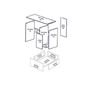 Çalışma Masası Parlak Beyaz Marbella Çekmeceli Bilgisayar Masası Dolaplı Masa