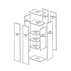 Çok Amaçlı Dolap Beyaz Banyo Düzenleyici Kiler Dolabı Kova Süpürge Paspas Deterjan Dolabı Küçük Boy2