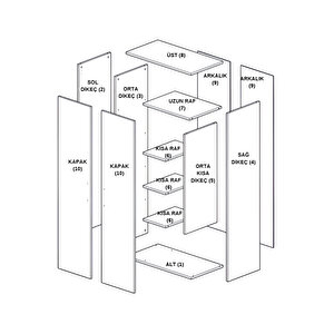 Çok Amaçlı Dolap Beyaz Banyo Düzenleyici Kiler Dolabı Kova Süpürge Deterjan Dolabı
